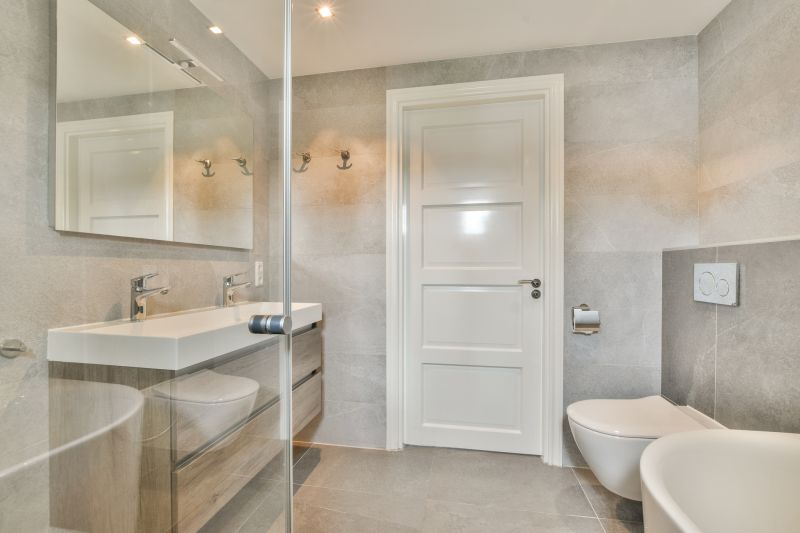 Bathroom with Smart Mirror and Tech Features