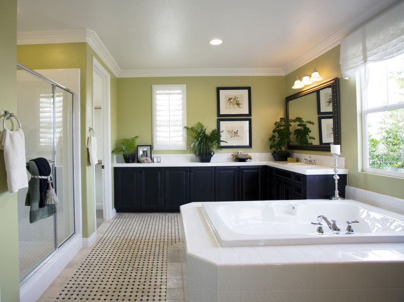 Bathroom with Gray and White Color Scheme