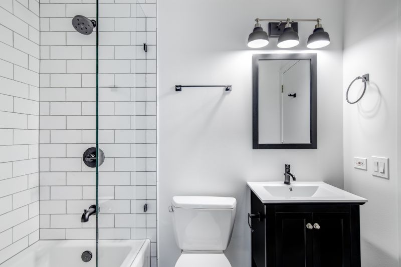 Modern Bathroom with Black Fixtures